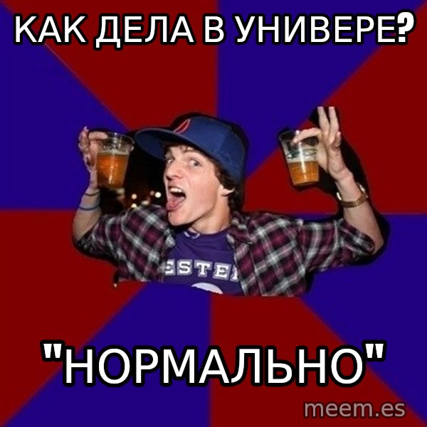 Sunny Student meme: Как дела в универе? / "нормально"