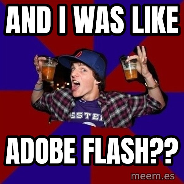 Sunny Student meme: and i was like / adobe flash??