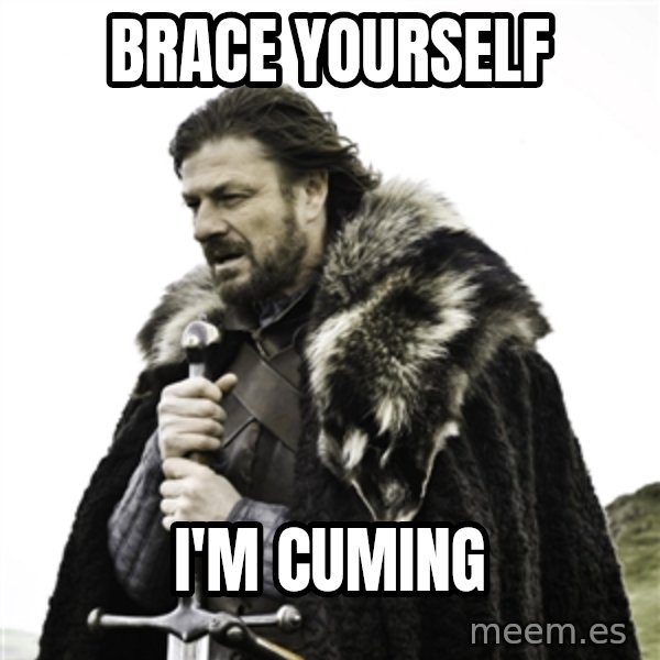 Ned Stark meme: brace yourself / i'm cuming