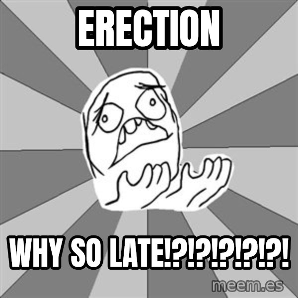 Whyyy??? meme: erection / why so late!?!?!?!?!?!