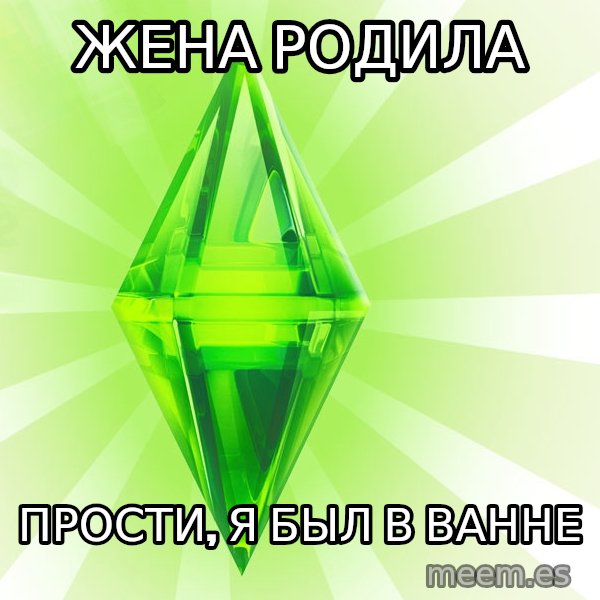 Sims meme: Жена родила / Прости, я был в ванне