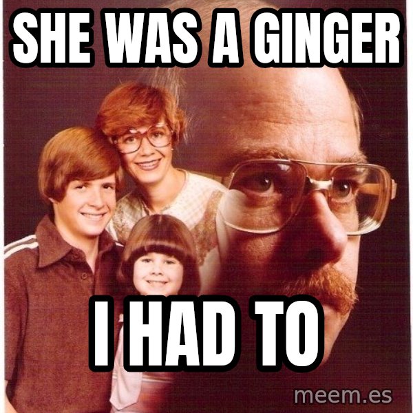 Vengeance Dad meme: sHE WAS A ginger / I Had to