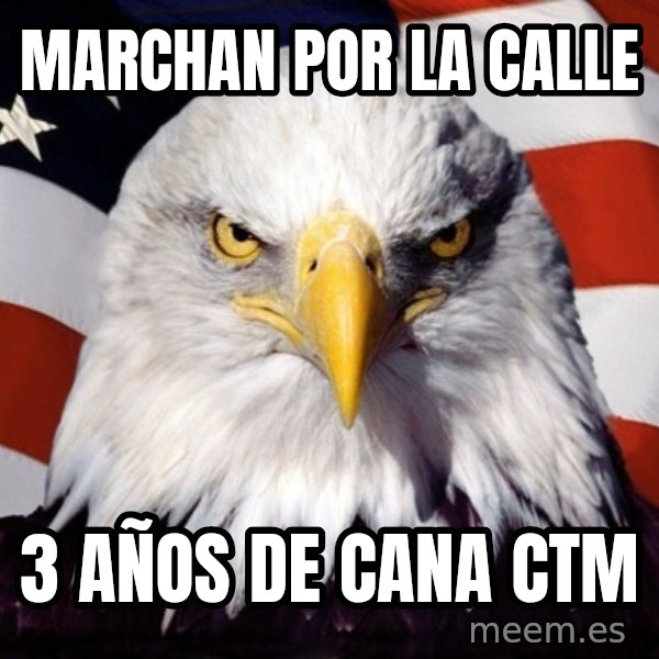American Pride Eagle meme: marchan por la calle / 3 años de cana ctm