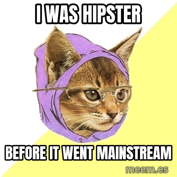 Hipster Kitty meme: i was hipster / before it went mainstream