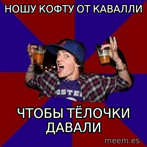 Sunny Student meme: ношу кофту   от кавалли / чтобы тёлочки  давали