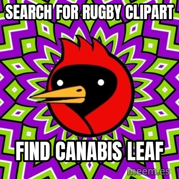 Omsk Crow meme: search for rugby clipart / find canabis leaf