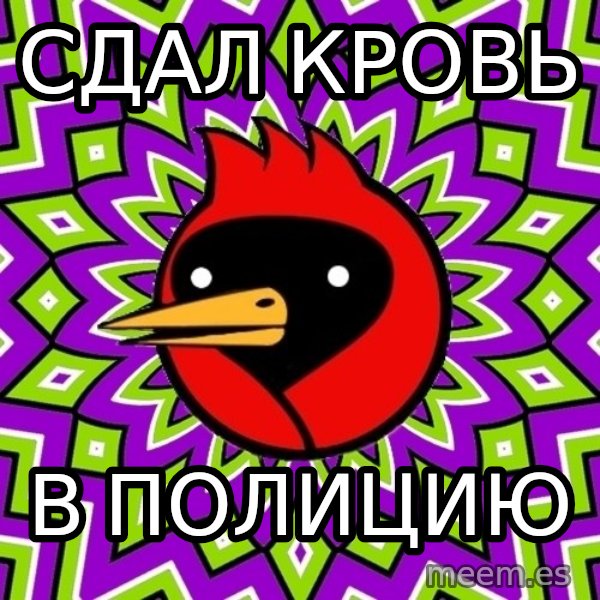 Omsk Crow meme: сдал кровь / В полицию