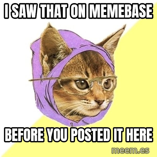 Hipster Kitty meme: I saw that on memebase / before you posted it here