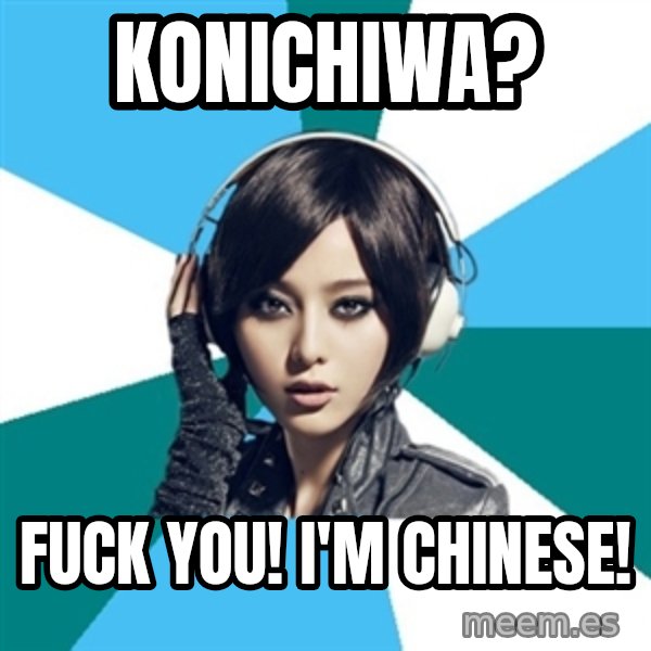 Crafty Interpreter meme: Konichiwa? / FUck you! I'm chinese!