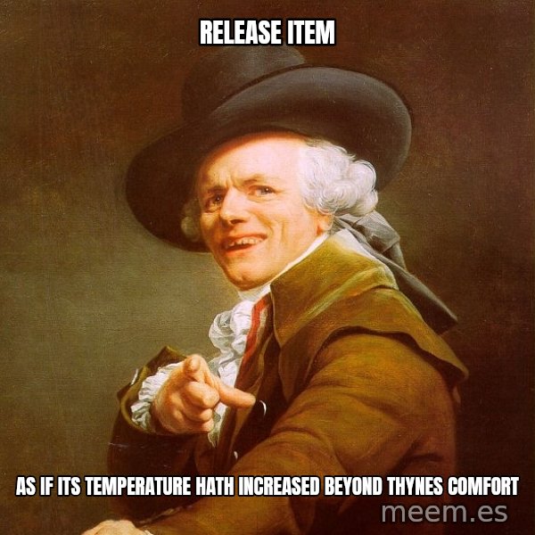 Joseph Ducreux meme: Release item / As if its temperature hath increased beyond thynes comfort