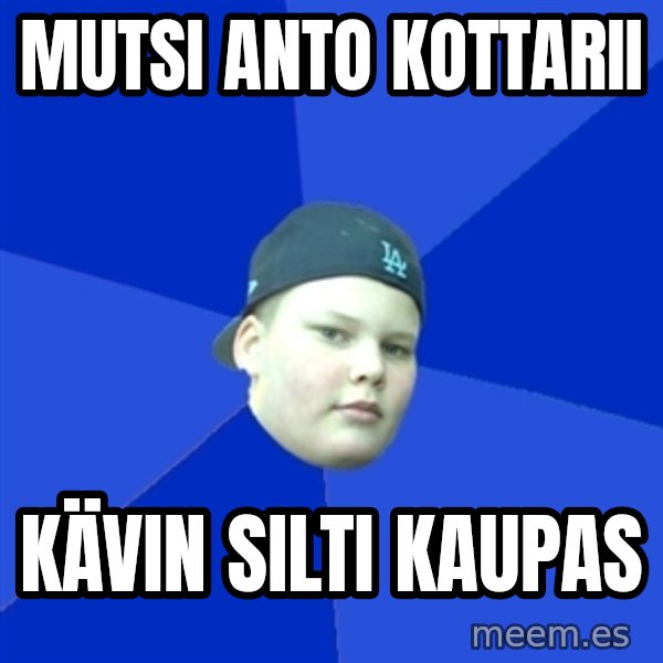 Jonnen Neuvo meme: mutsi anto kottarii / kävin silti kaupas