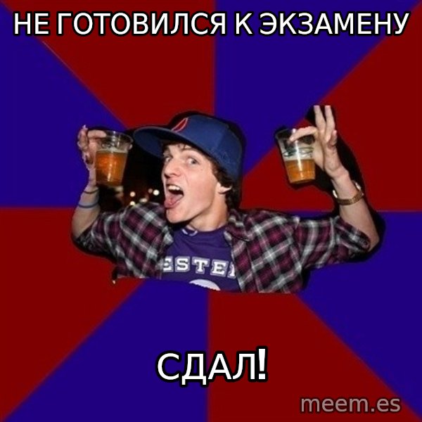 Sunny Student meme: не готовился      к экзамену / сдал!