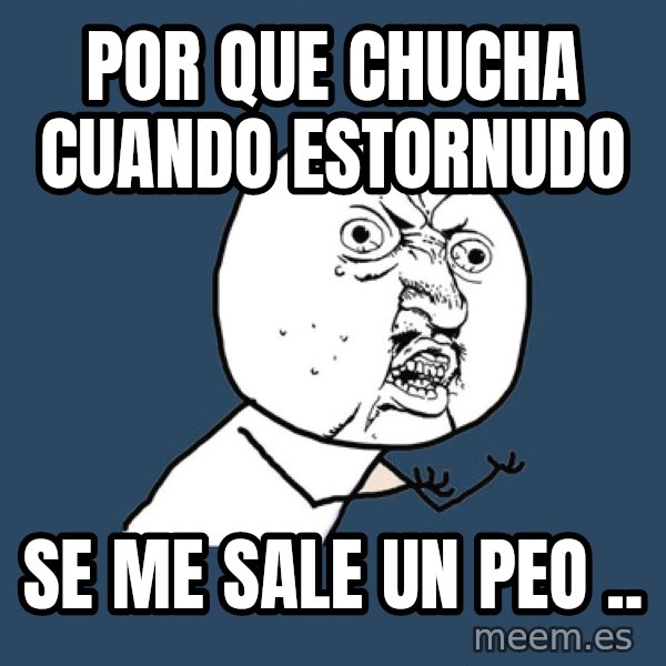 Y U No meme: POR QUE CHUCHA CUANDO ESTORNUDO / se me sale un peo ..