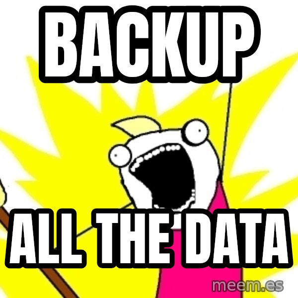 X ALL THE THINGS meme: BACKUP / all the data