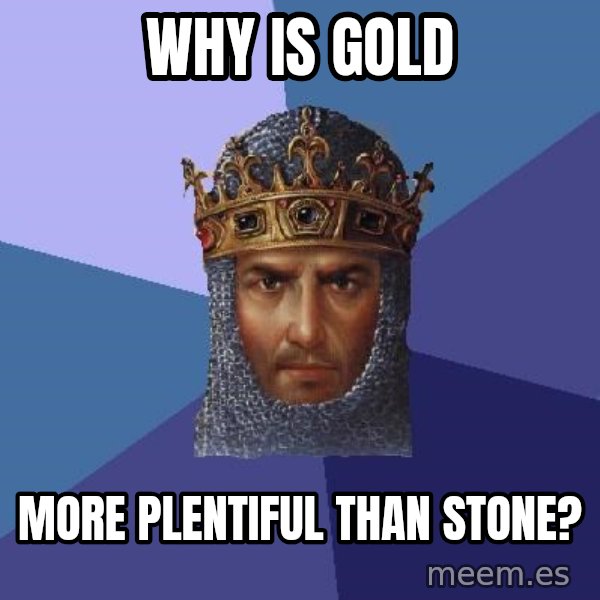 Age Of Empires meme: Why is gold / More plentiful than stone?