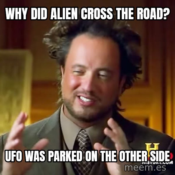 Giorgio A Tsoukalos Hair meme: WHY DID ALIEN CROSS THE ROAD? / UFO WAS PARKED ON THE OTHER SIDE