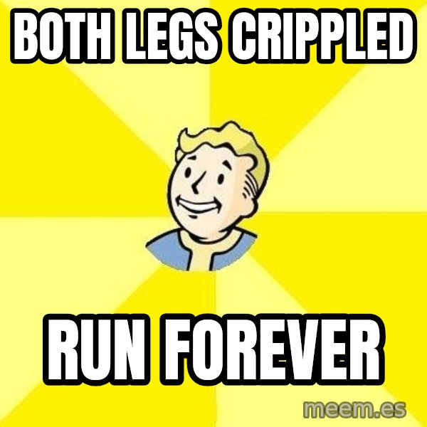 Fallout 3 meme: Both legs crippled / run forever
