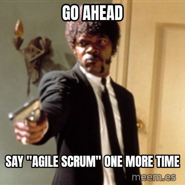 Samuel L Jackson meme: go ahead / say "agile scrum" one more time