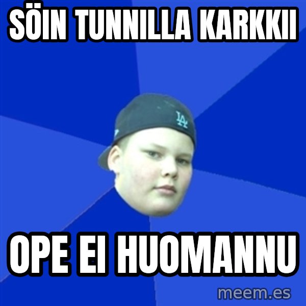 Jonnen Neuvo meme: söin tunnilla karkkii / ope ei huomannu