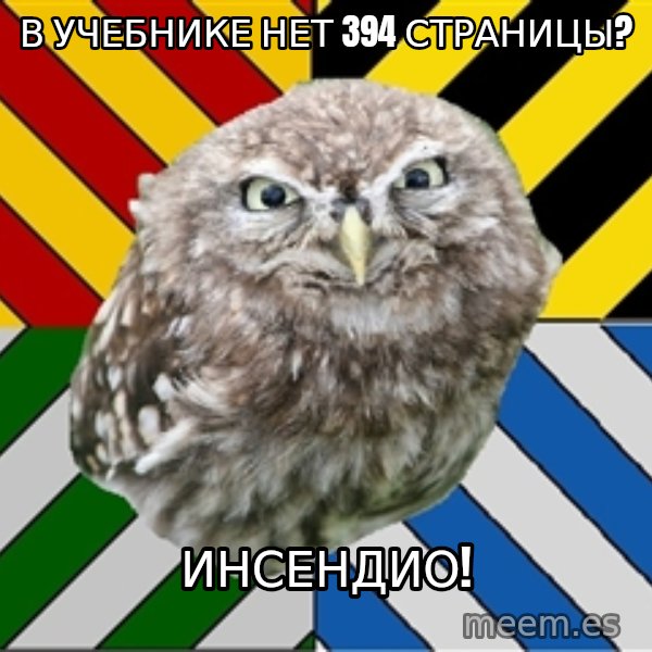 JEALOUS POTTEROMAN meme: В учебнике нет 394 страницы? / ИНСЕНДИО!