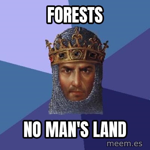 Age Of Empires meme: FORESTS / NO MAN'S LAND