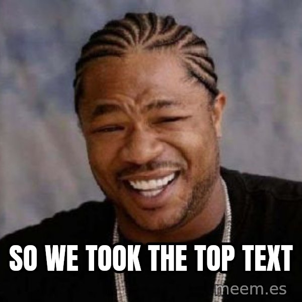 xzibit-yo-dawg meme: So we took the top text