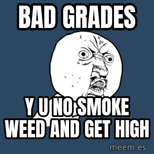 Y U No meme: bad grades / y u no smoke weed and get high