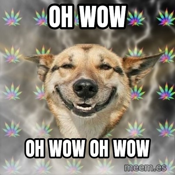 Stoner Dog meme: Oh wow / oh wow oh wow