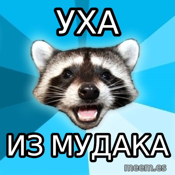 Lame Pun Coon meme: уха / из мудака