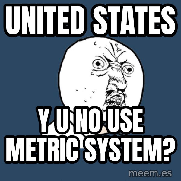 Y U No meme: UNITED STATES / Y U NO USE METRIC SYSTEM?