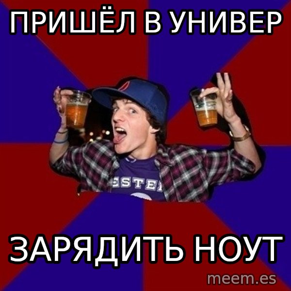 Sunny Student meme: пришёл в универ / зарядить ноут