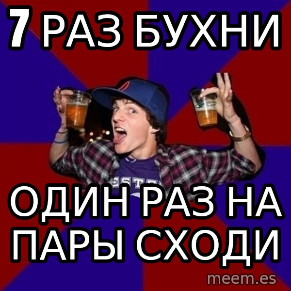 Sunny Student meme: 7 раз бухни / один раз на    пары сходи