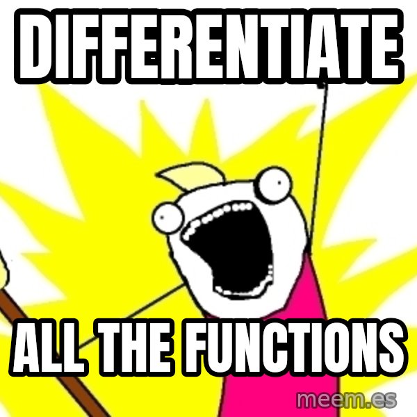 X ALL THE THINGS meme: Differentiate / All the functions