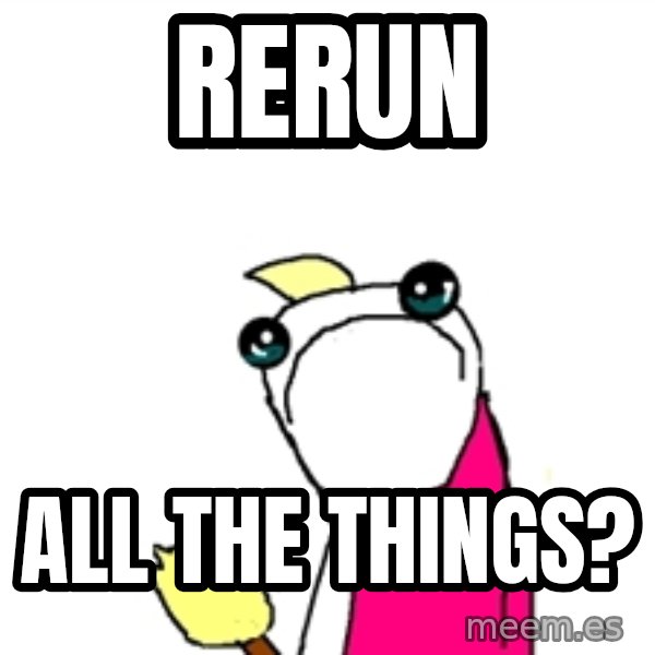 X ALL THE THINGS meme: RERUN / ALL THE THINGS?