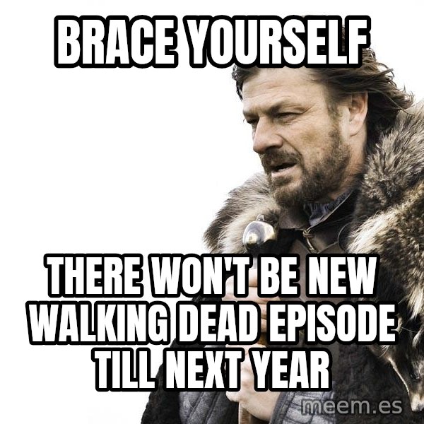 Winter is Coming meme: BRACE YOURSELF / there won't be new walking dead episode till next year