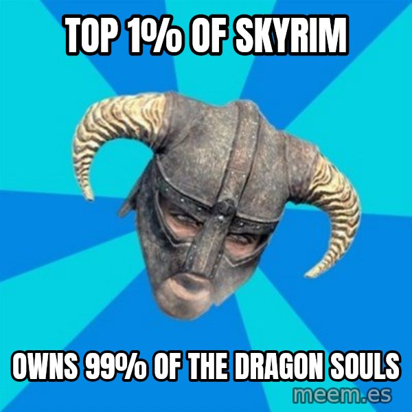 skyrim stan meme: Top 1% of Skyrim / owns 99% of the dragon souls