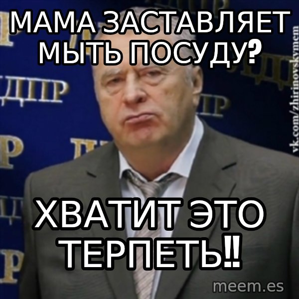 Vladimir Zhirinovsky meme: мама заставляет мыть посуду? / Хватит это терпеть!!