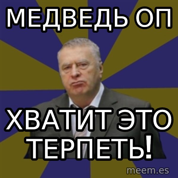 Vladimir Zhirinovsky meme: Медведь оп / хватит это терпеть!
