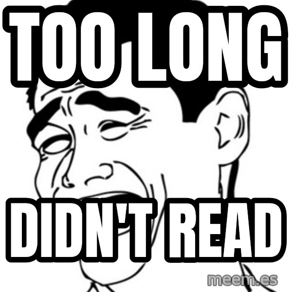 Yao Ming meme: Too long / didn't read