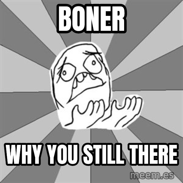 Whyyy??? meme: Boner / Why YOU STILL THERE