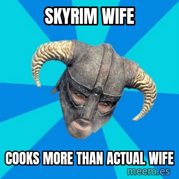 skyrim stan meme: SKYRIM WIFE / Cooks MOre than Actual wife