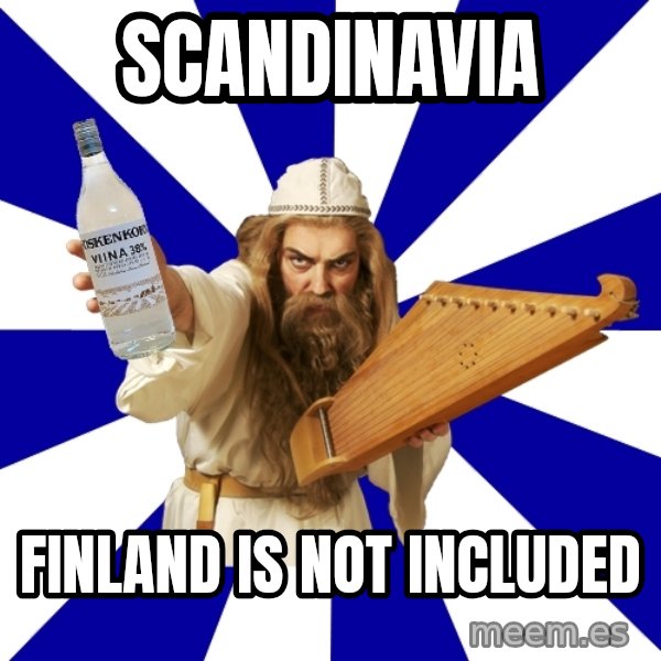 FinnishProblems meme: Scandinavia / Finland is not included