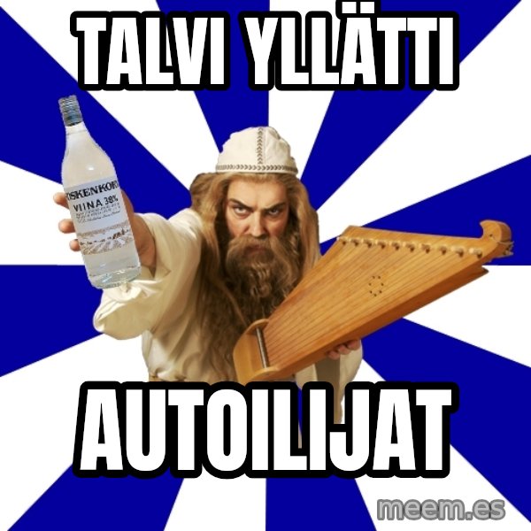 FinnishProblems meme: talvi yllätti / autoilijat