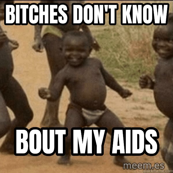 Third World Success meme: bitches don't know / bout my aids