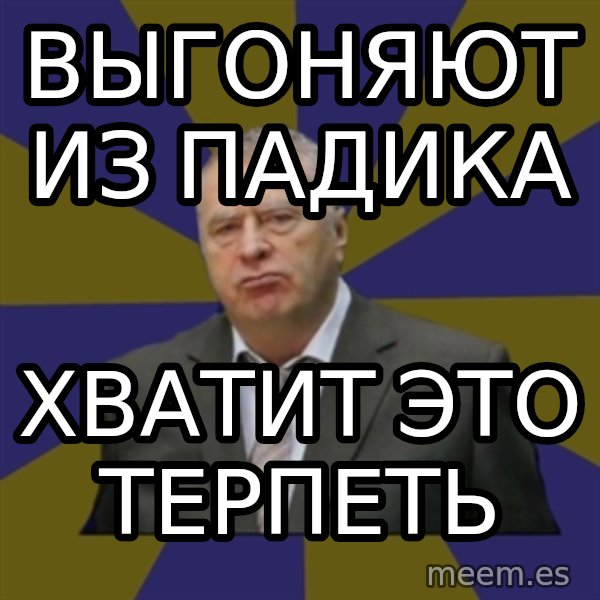 Vladimir Zhirinovsky meme: Выгоняют из падика / Хватит это терпеть