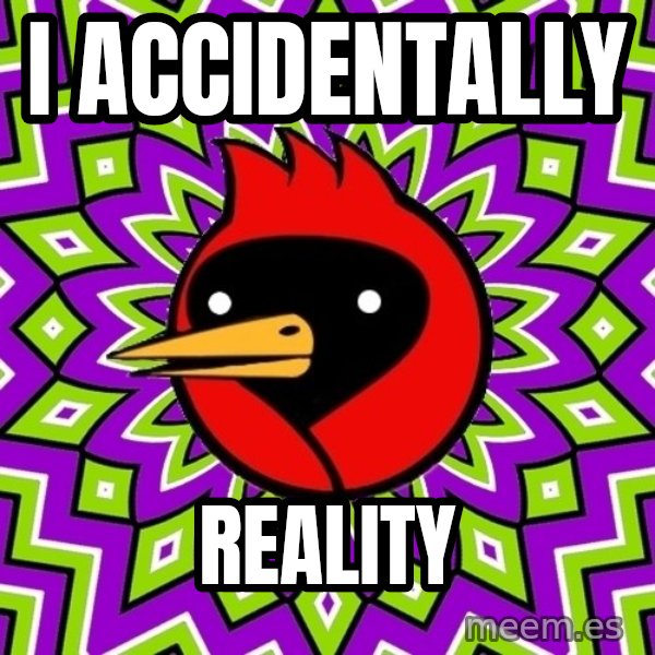 Omsk Crow meme: I ACCIDENTALLY / REALITY