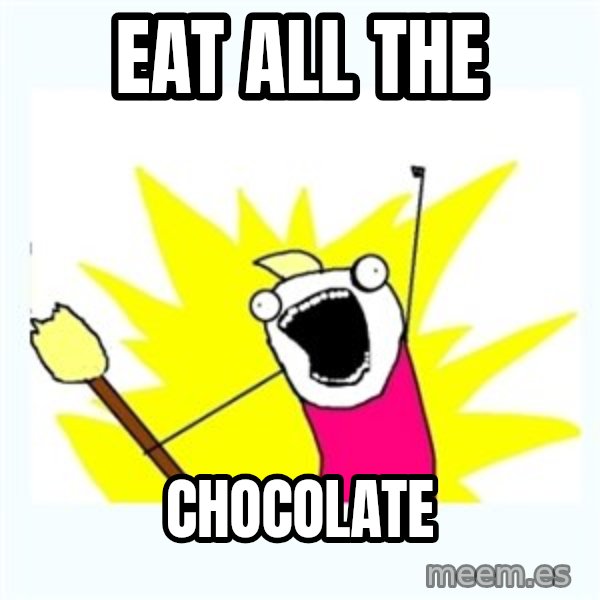 All the things meme: eat all the / chocolate