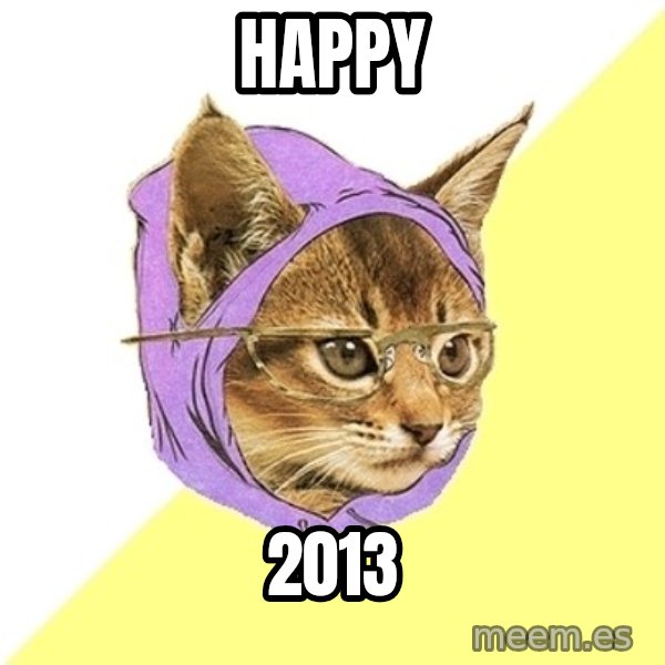 Hipster Kitty meme: Happy / 2013