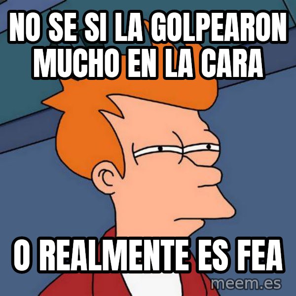 Futurama Fry meme: NO SE SI LA GOLPEARON MUCHO EN LA CARA / O REALMENTE ES FEA