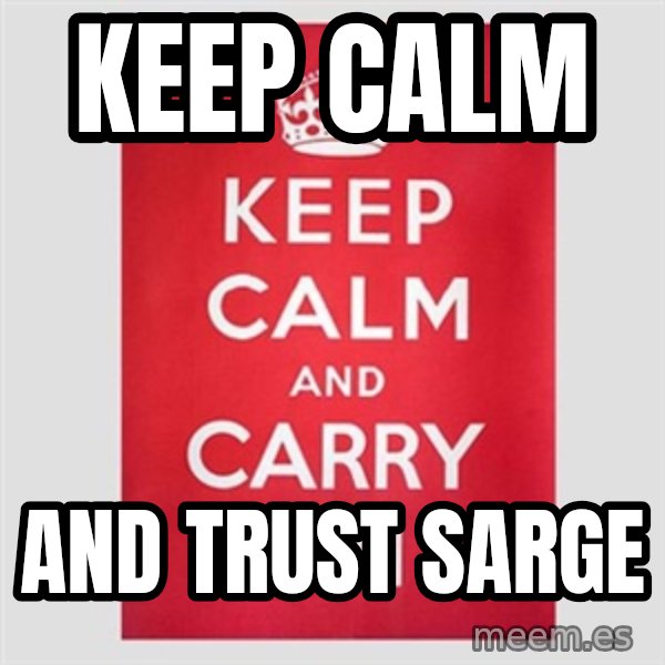 Keep calm and meme: Keep Calm / and trust sarge